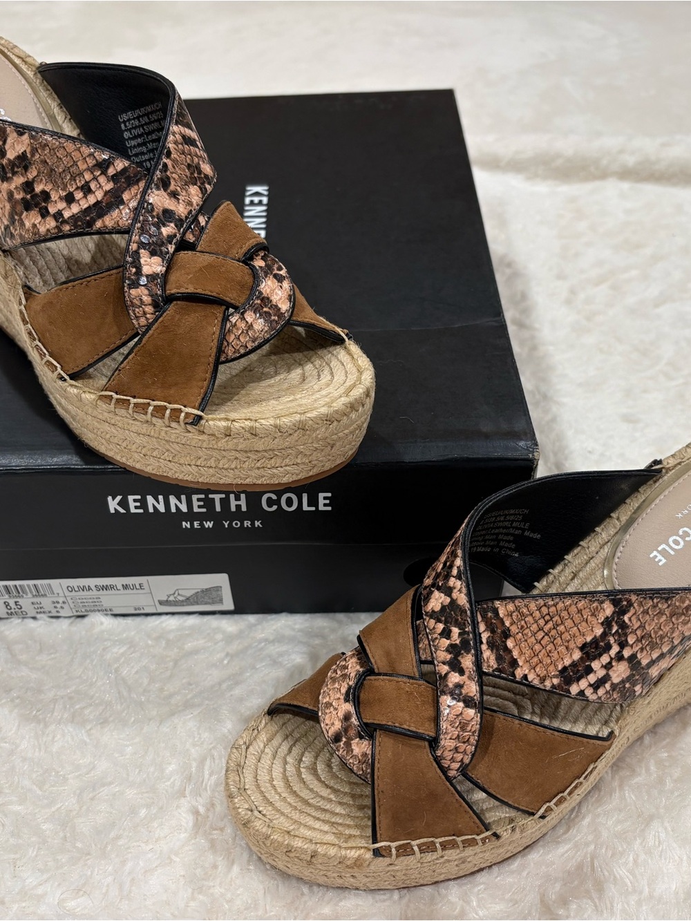 NEW Kenneth Cole Women’s Olivia Espadrille Platform Sandals Size 8.5